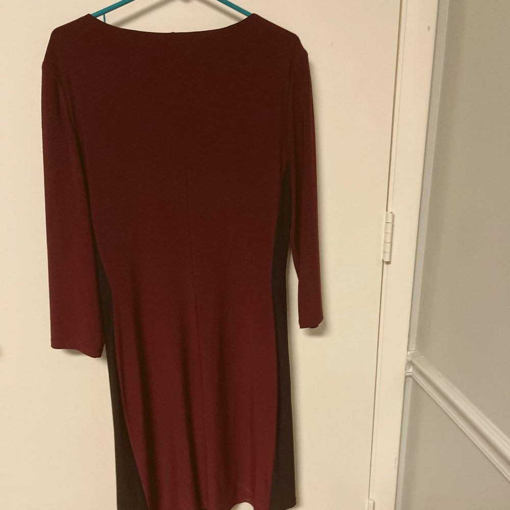 Lauren plum colored size 14w with pleated details loose fitted dress